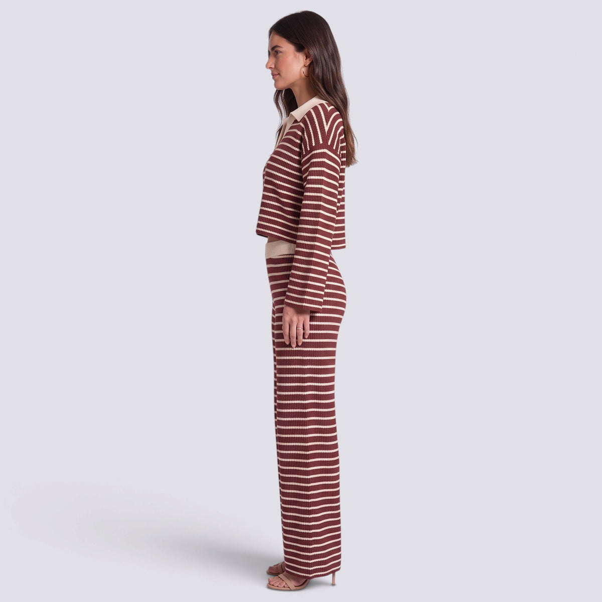 Conjunto Mujer de Punto a Rayas