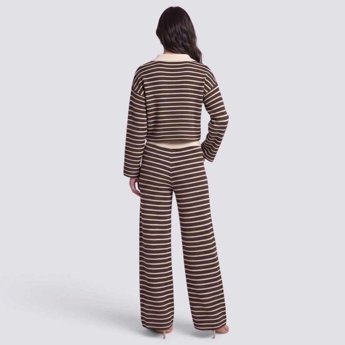 Conjunto Mujer de Punto a Rayas