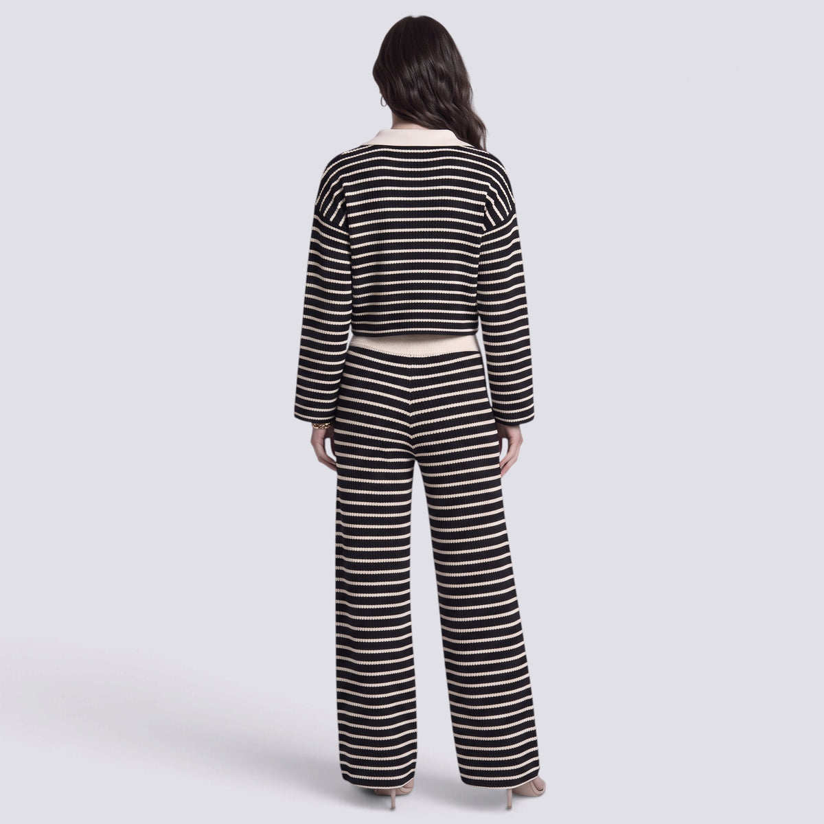 Conjunto Mujer de Punto a Rayas