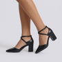 Zapato de tacón mujer color negro, vista lateral