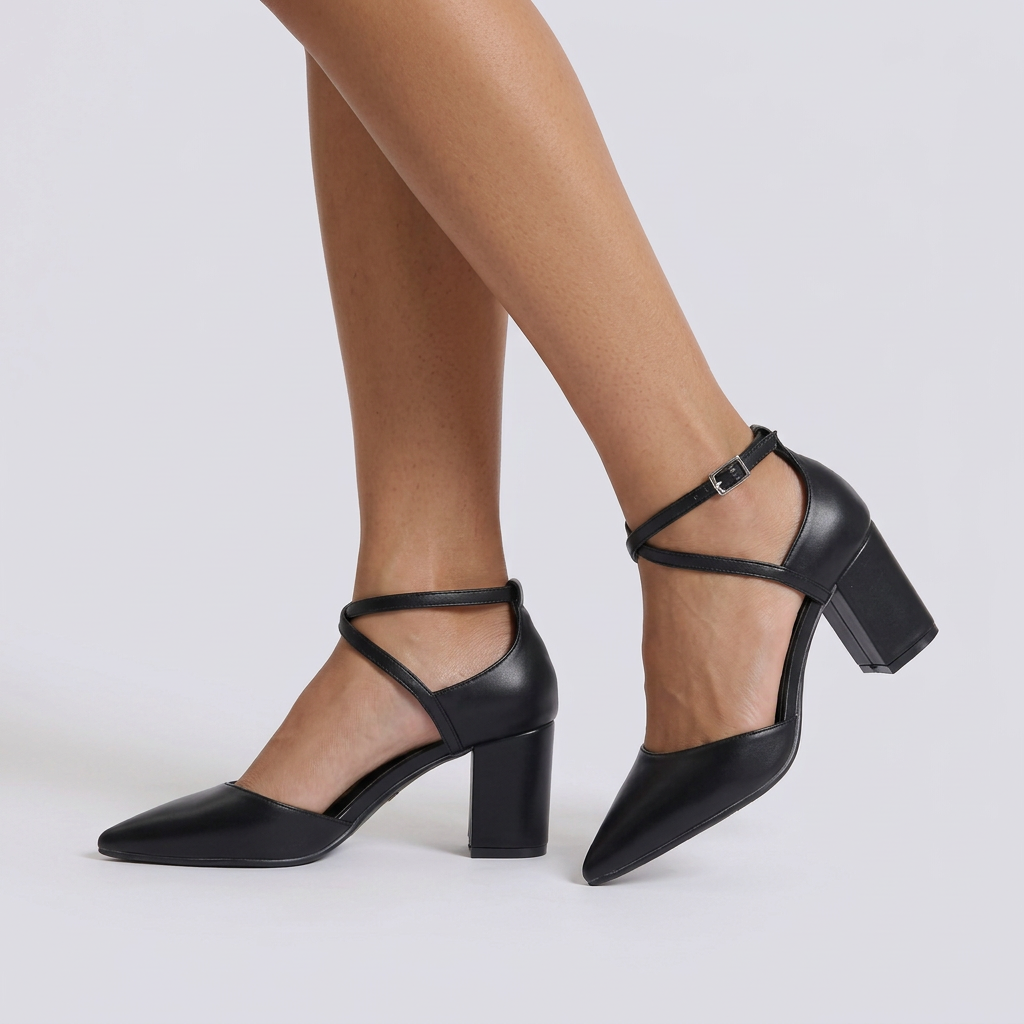 Zapato de tacón mujer color negro, vista lateral