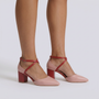 Zapato de tacón mujer color rosa, vista lateral