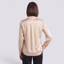 Blusa Satinada Mujer Cuello V - Albaricoque - Espalda