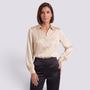 Blusa Satinada Mujer Cuello V - Albaricoque - Frente