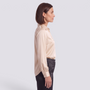 Blusa Satinada Mujer Cuello V - Albaricoque - Lateral