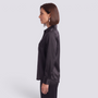 Blusa Satinada Mujer Cuello V - Negro - Lateral
