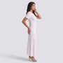 Vestido Punto Mujer Botones Dorados - Blanco - Lateral