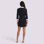 Vestido Blazer Mujer Solapa Contraste - Negro - Espalda