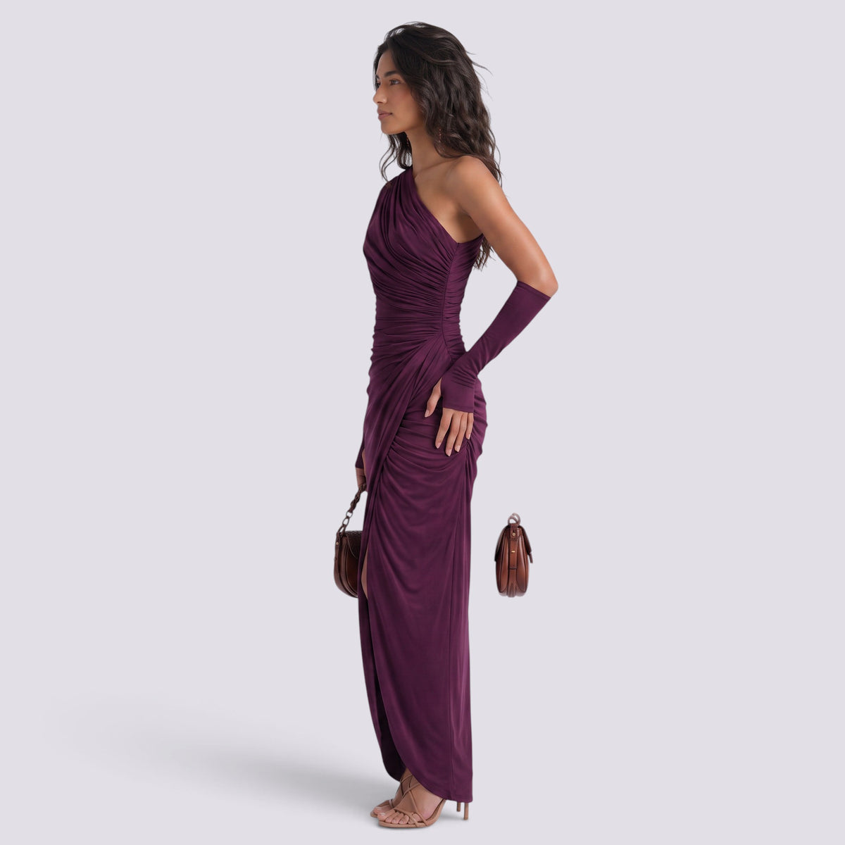 Vestido Mujer Manga Larga Plisado
