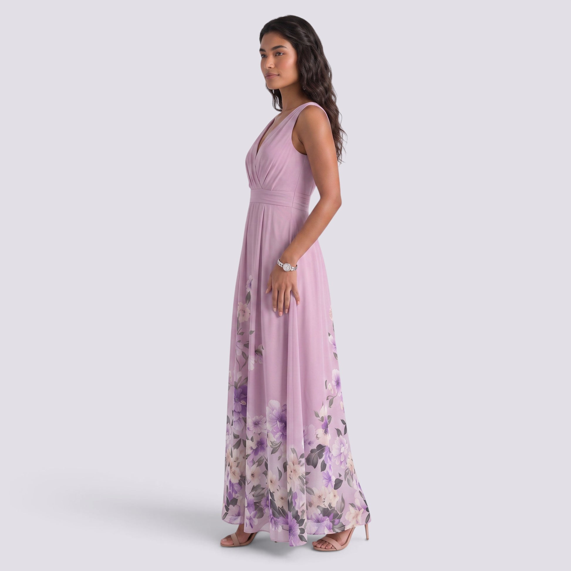 Vestido Largo de Fiesta Mujer Escote V