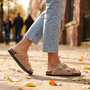 Sandalias Mujer Borreguito con Hebillas - Caqui lifestyle otoño