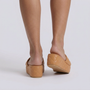 Sandalias Plataforma Mujer Acolchadas Tipo Pala - vista trasera, marrón