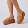 Sandalias Plataforma Mujer Acolchadas Tipo Pala - vista frontal, marrón