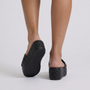 Sandalias Plataforma Mujer Acolchadas Tipo Pala - vista trasera, negro