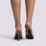 Sandalias de tacón de dedo mujer bronce vista trasera