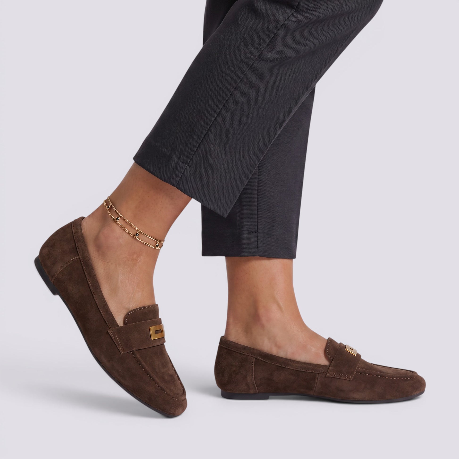Zapatos Mocasines Mujer Estilo Inglés Punta Cuadrada