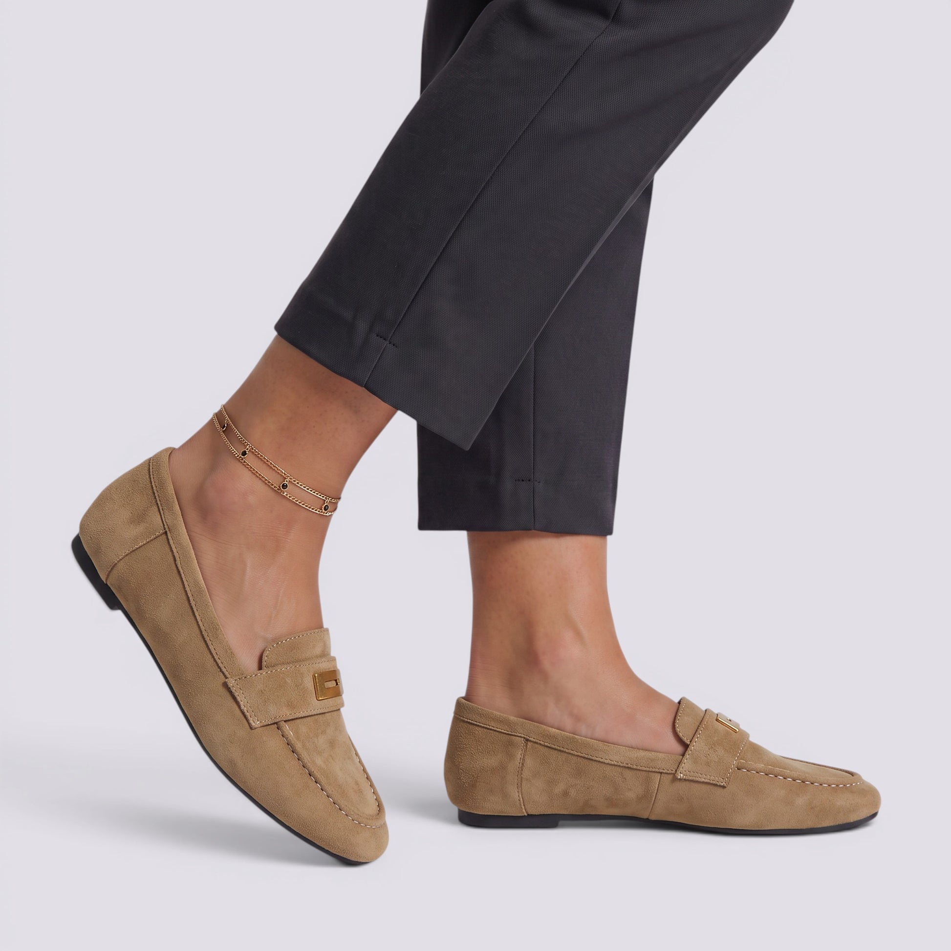 Zapatos Mocasines Mujer Estilo Inglés Punta Cuadrada