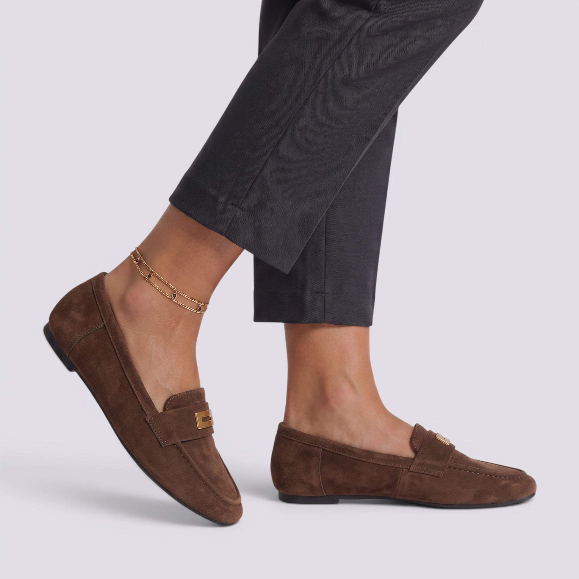 Zapatos Mocasines Mujer Estilo Inglés Punta Cuadrada