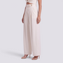 Pantalón Sastre Mujer Cintura Alta - Beige - Lateral
