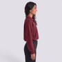 Sudadera Crop Cuello Alto Mujer - Burdeos - Lateral