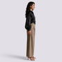 Pantalón Acampanado Mujer Cintura Alta - Caqui - Lateral