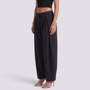 Pantalón ancho mujer cintura baja - Negro - Vista lateral