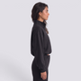 Sudadera Crop Cuello Alto Mujer - Negro - Lateral