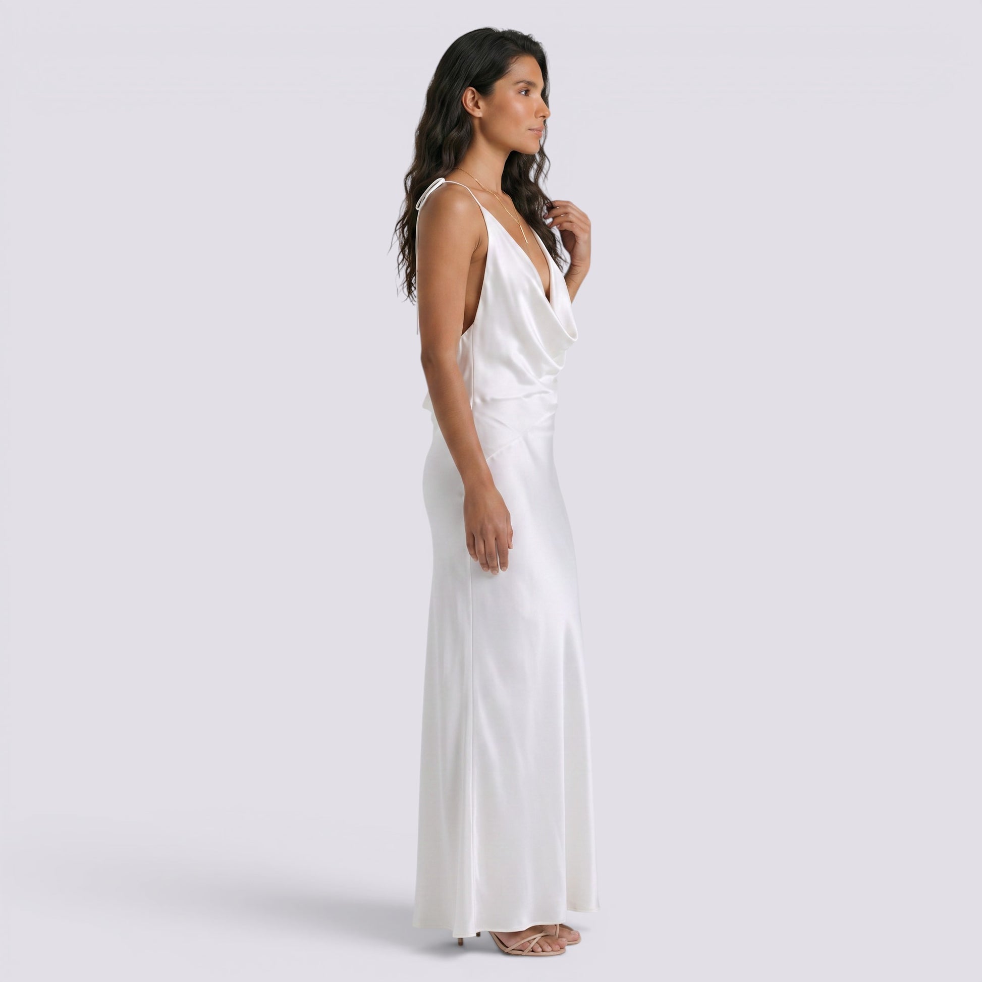 Vestido de Fiesta Mujer Halter Elegante de Noche