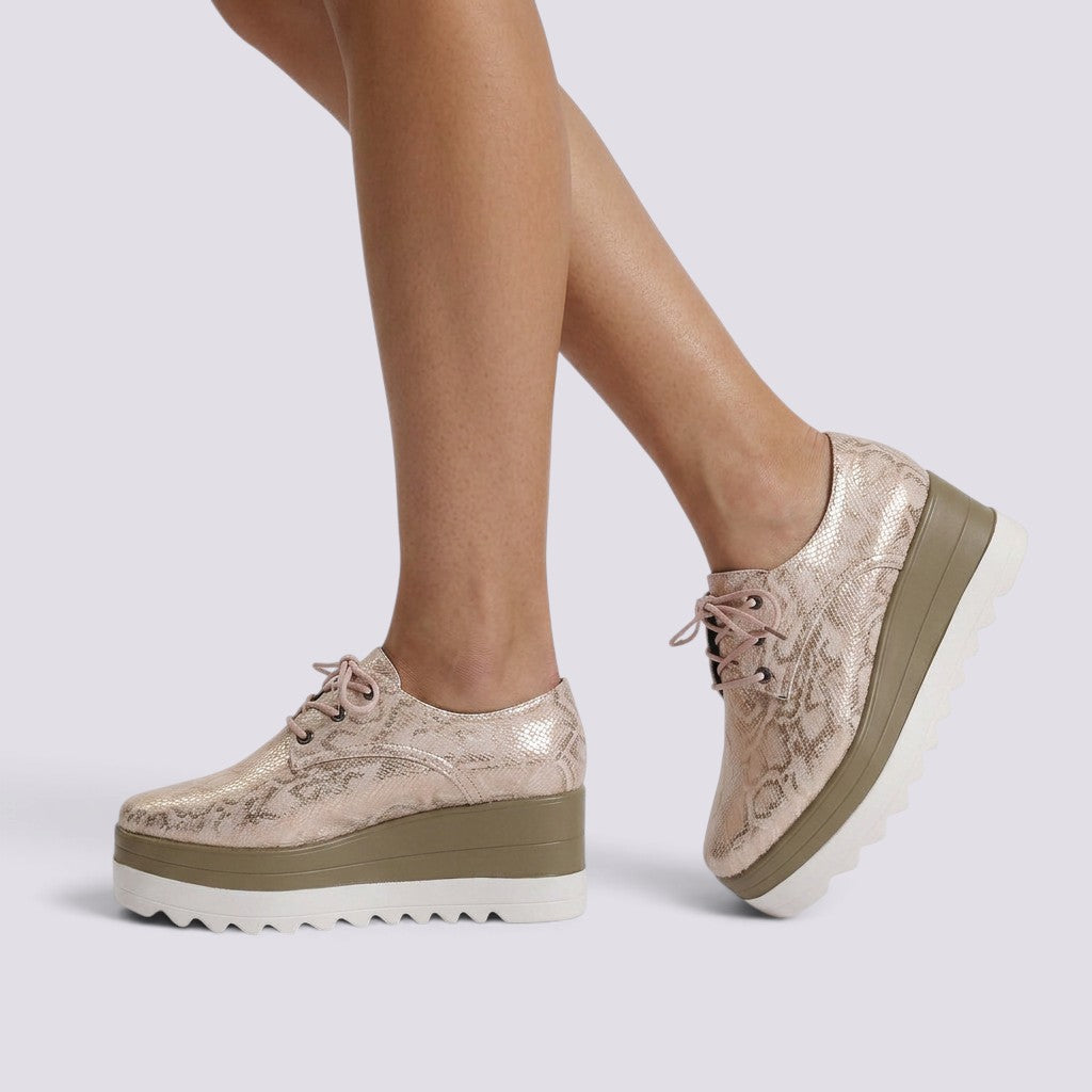 Zapatillas Plataforma Mujer Cordones