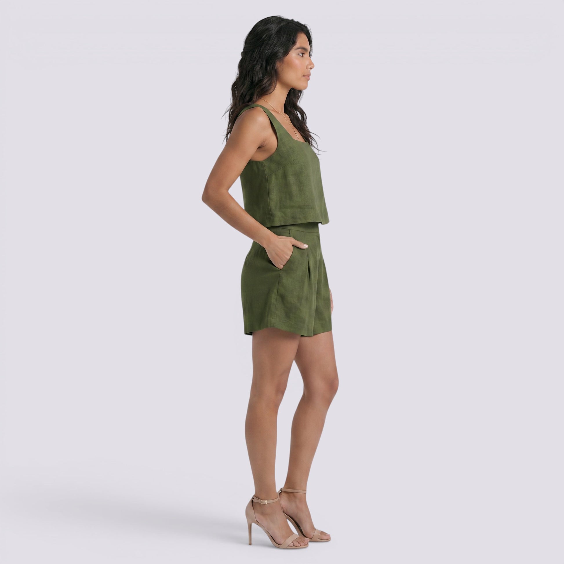Conjunto de Lino Short y Top Mujer