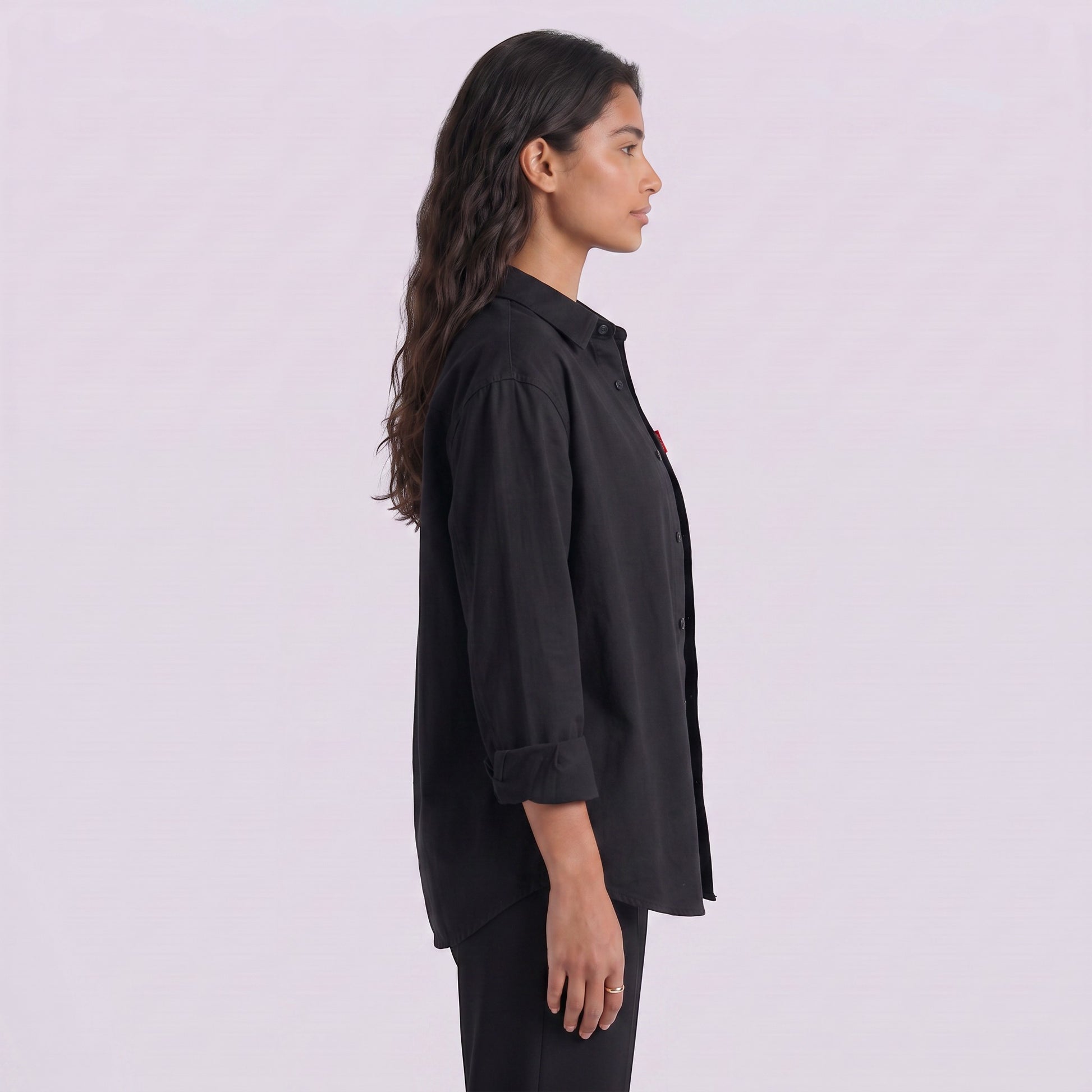 Camisa Mujer Oversize Algodón Manga Larga