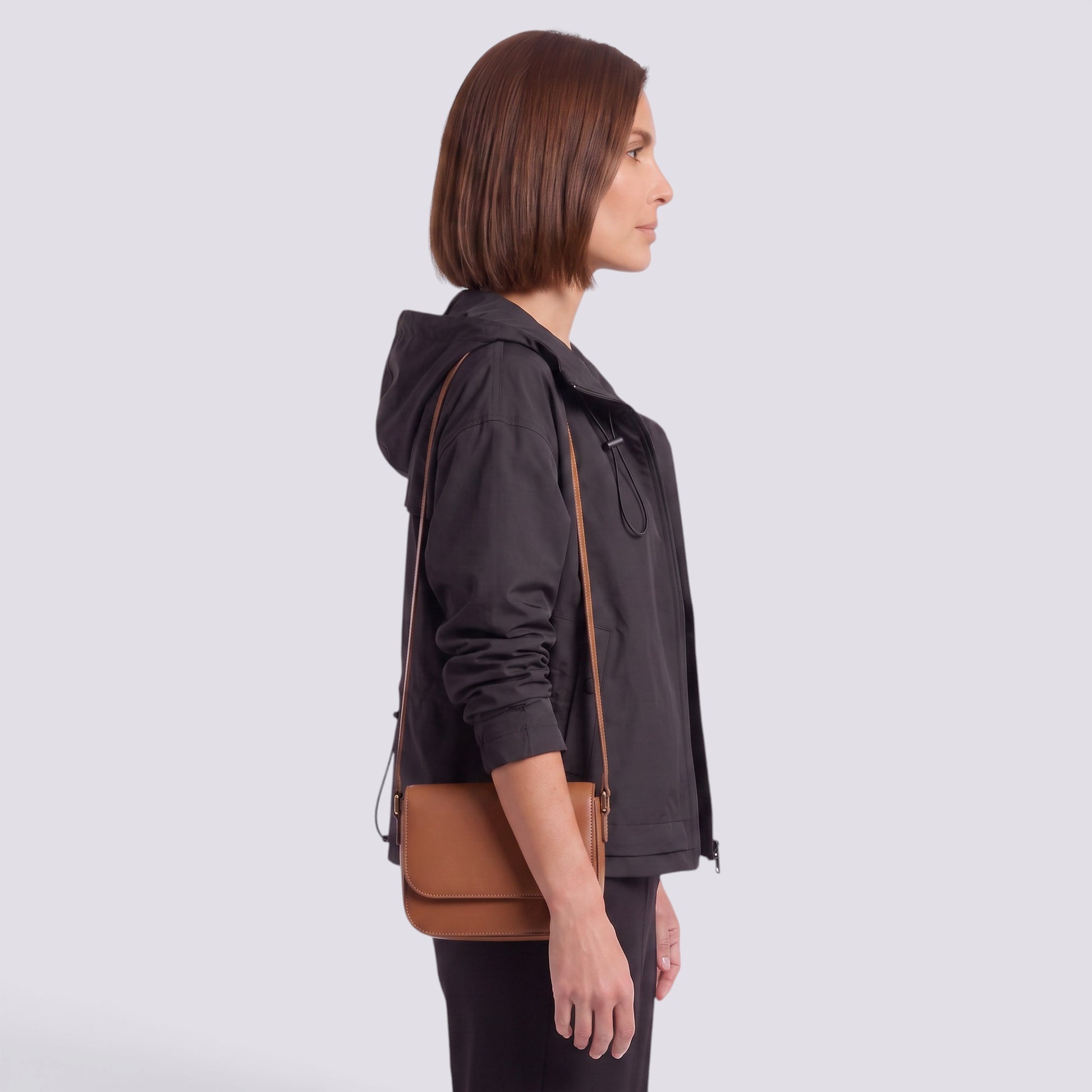 Gabardina Corta Mujer Con Capucha