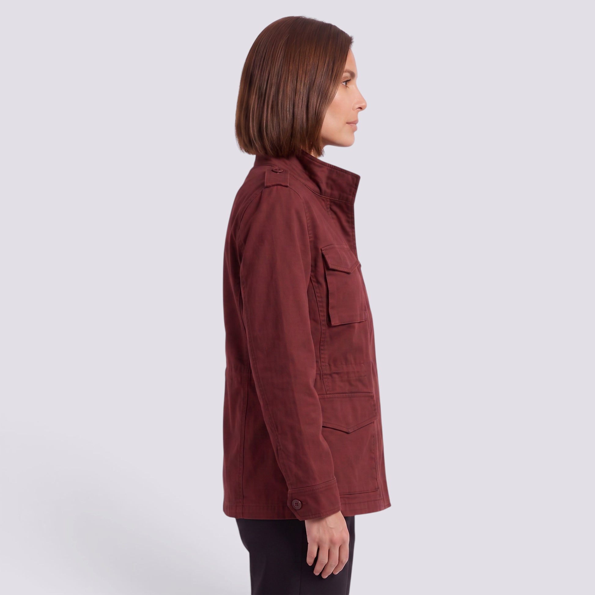 Chaqueta Mujer Holgada con Cremallera Solapa