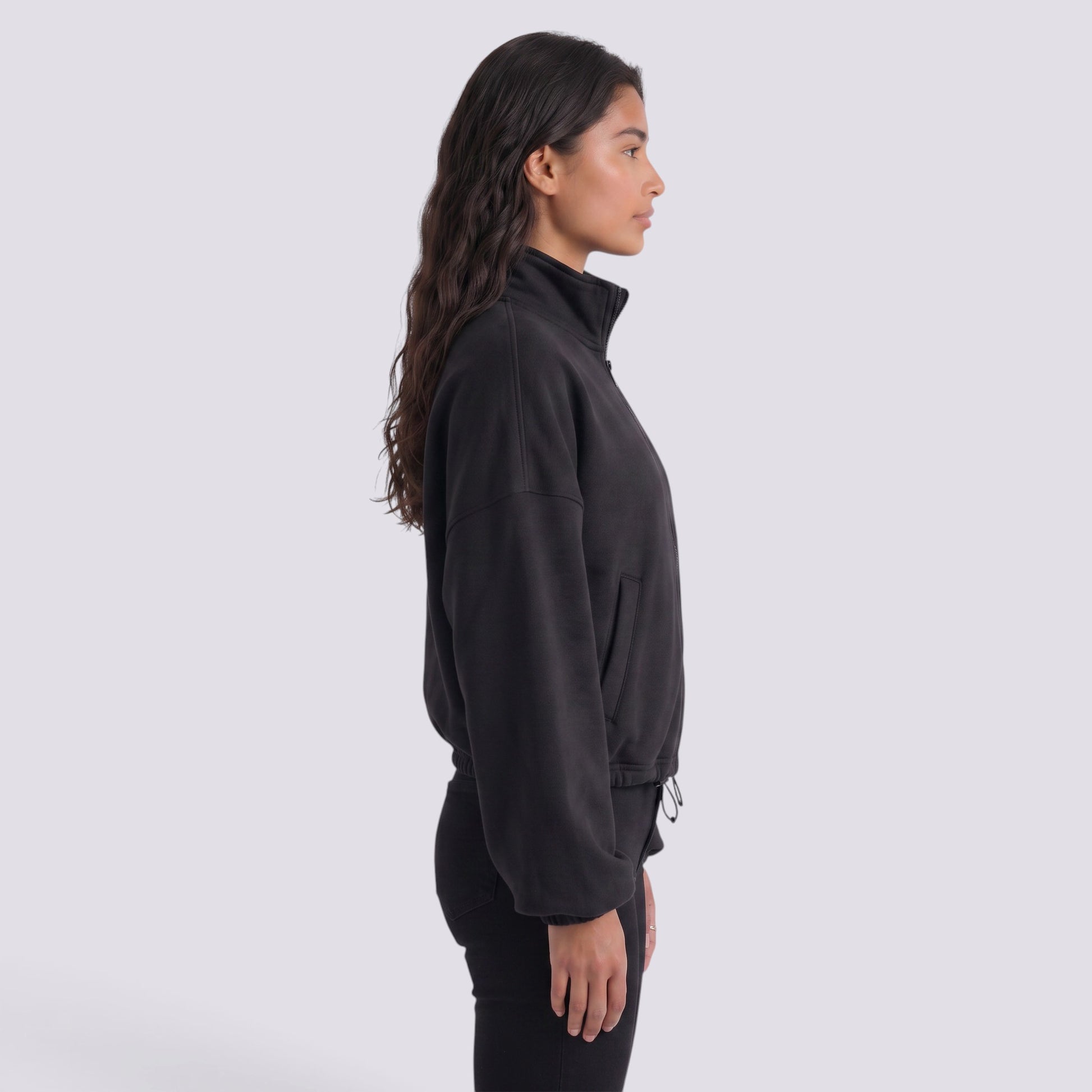 Chaqueta Mujer Con Capucha y Cremallera Cordón Ajustable