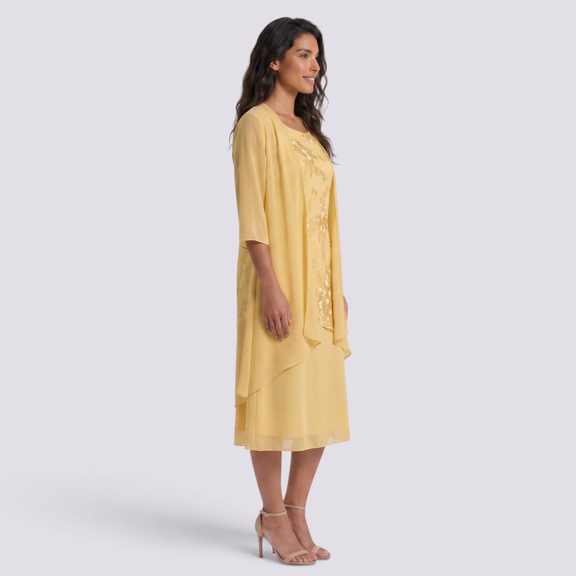 Vestido Largo Mujer Dos Piezas Encaje