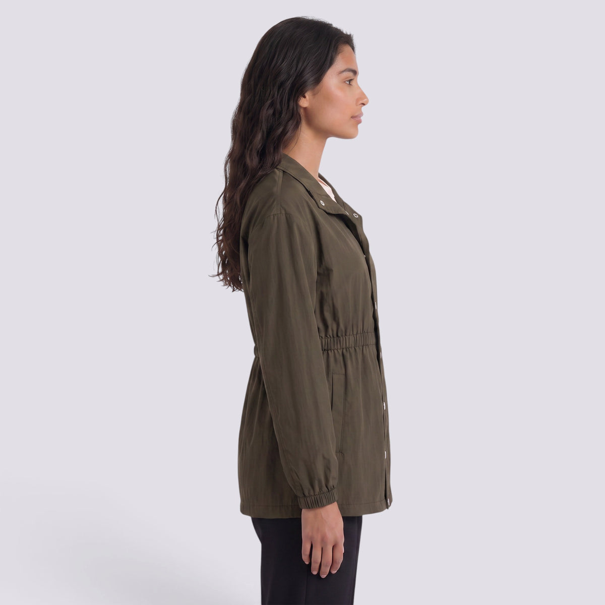 Gabardina Mujer Cortavientos Midi Entallada