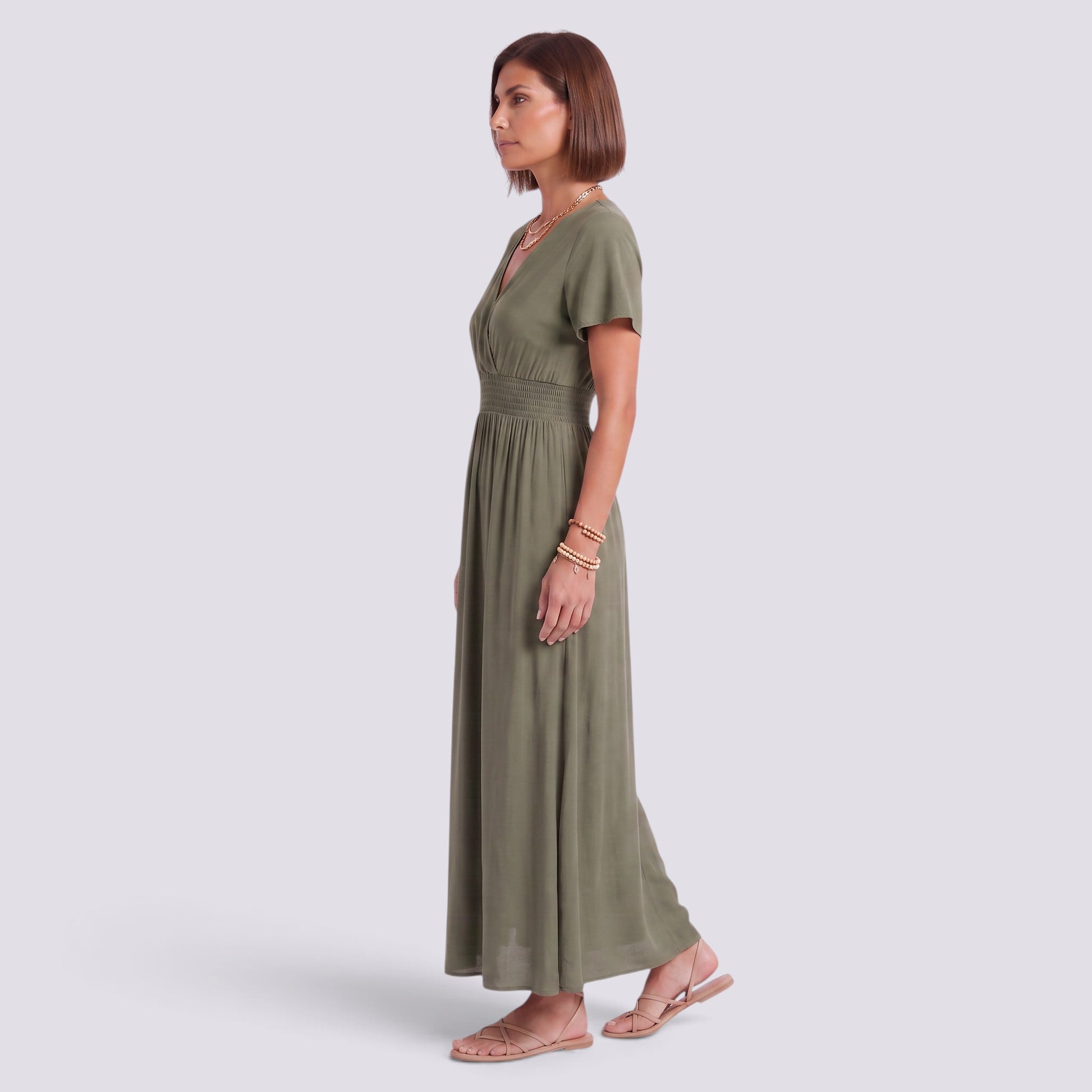 Vestido Largo Mujer Verano Elegante Manga Corta