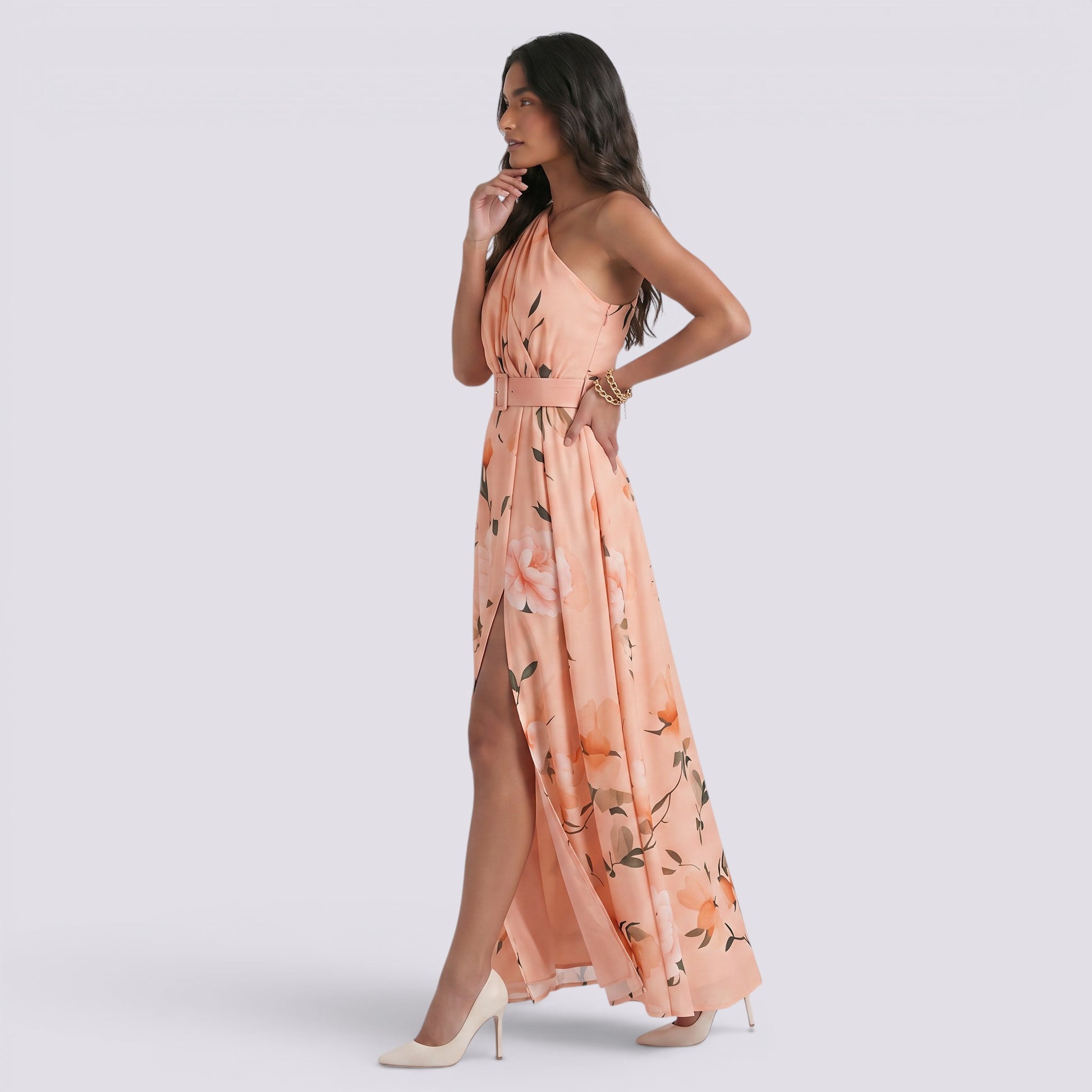 Vestido Largo Sin Mangas Mujer Estampado Elegante