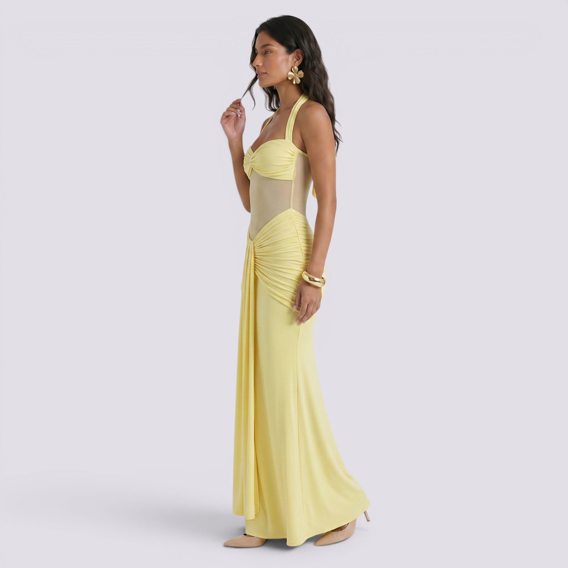 Vestido Largo Halter Mujer Fiesta Espalda Descubierta