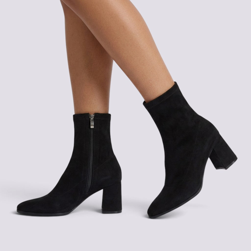 Botines Mujer Tacón Alto Forro Cálido