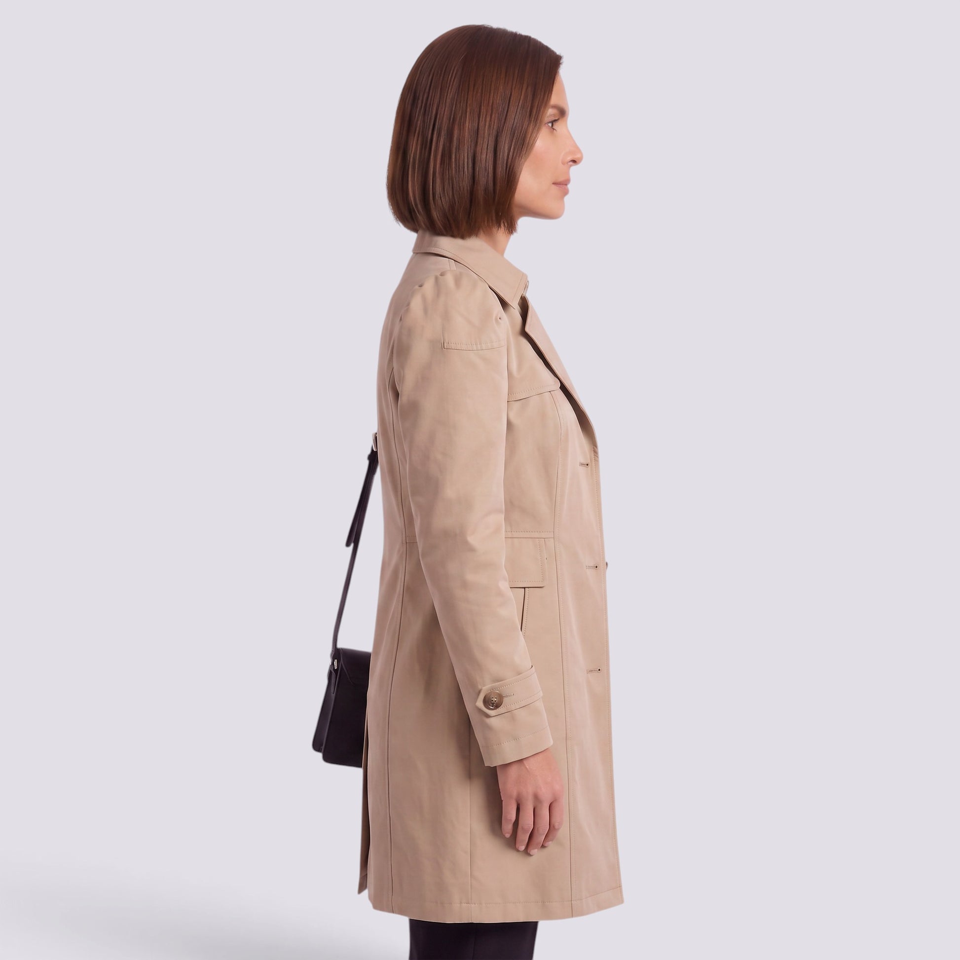 Gabardina Mujer Larga Entallada Elegante