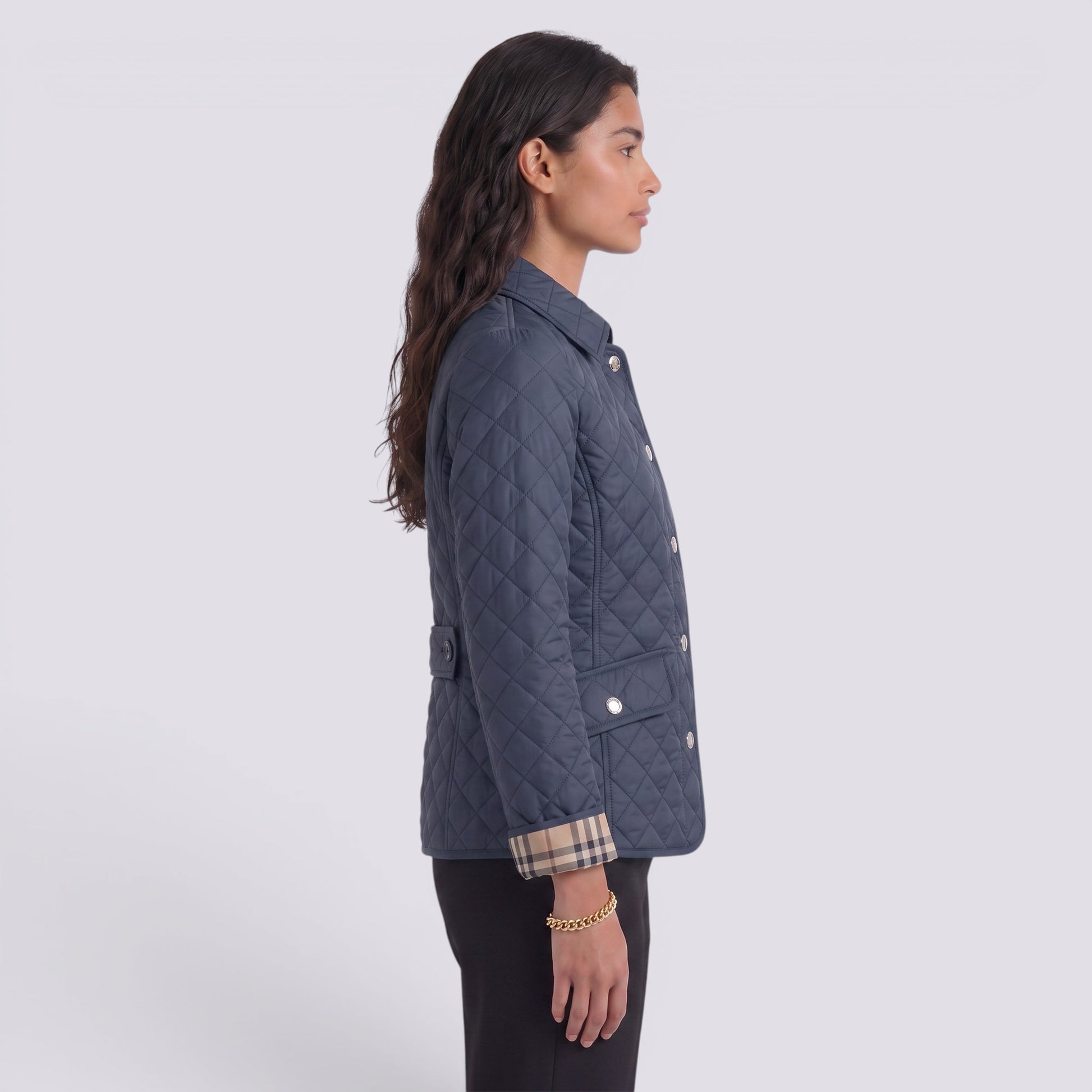 Chaqueta Acolchada Mujer Elegante con Solapa