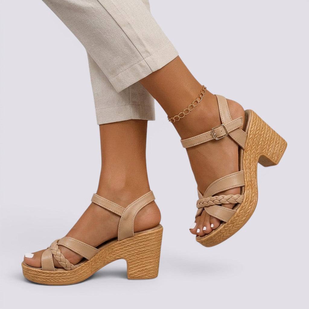 Sandalias de Tacón Mujer Plataforma Plataforma Ancho
