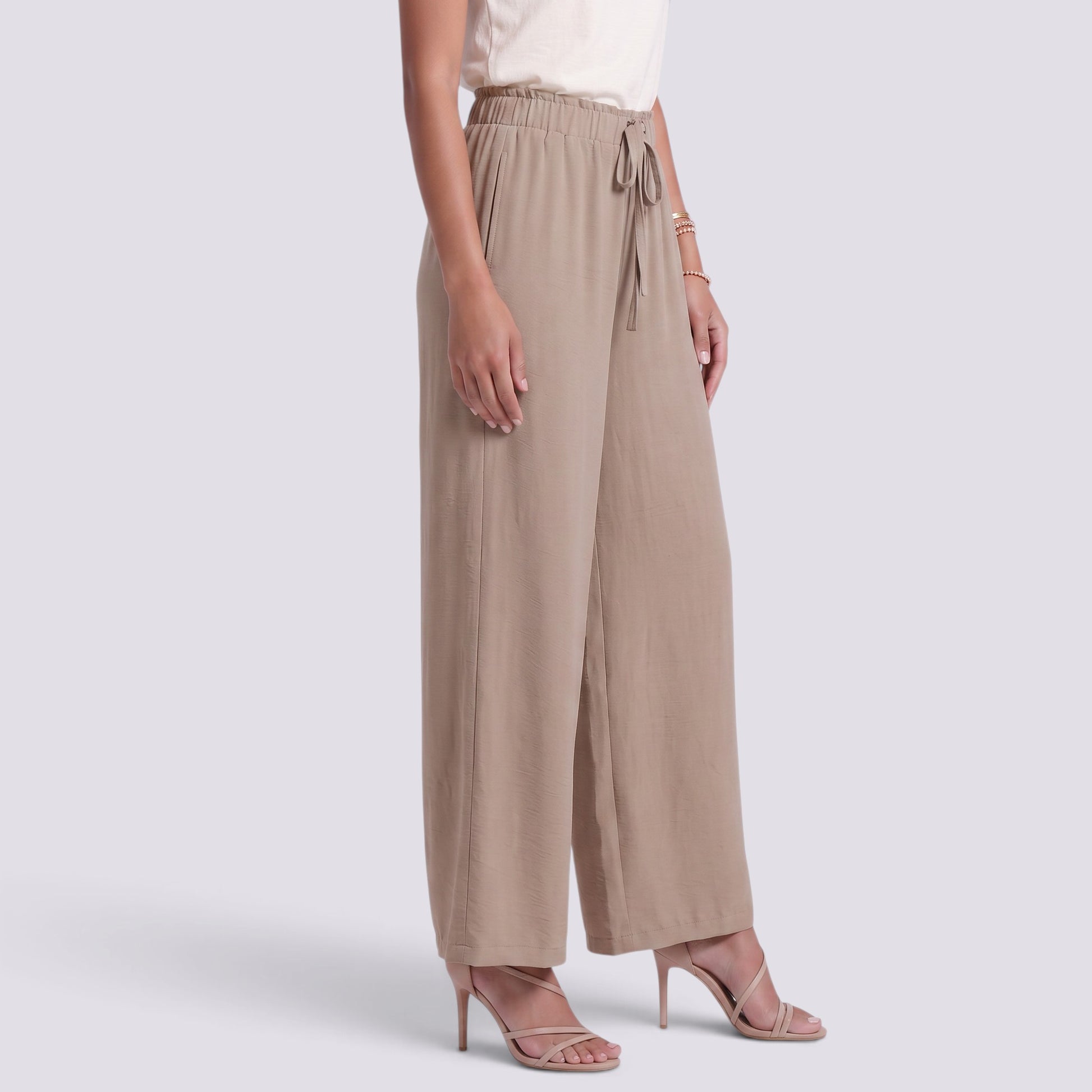 Pantalón Ancho Mujer Cintura Elástica