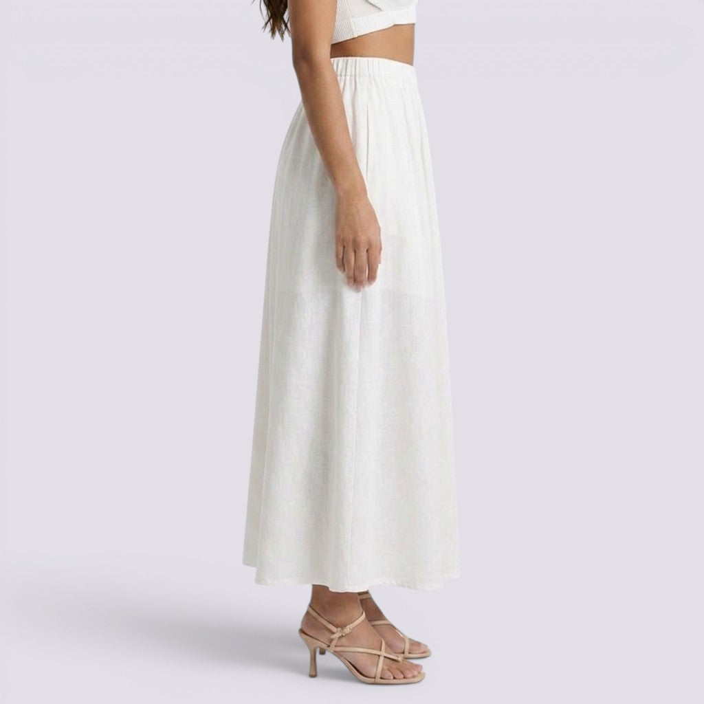 Falda Midi Plisada Large Mujer Elegante