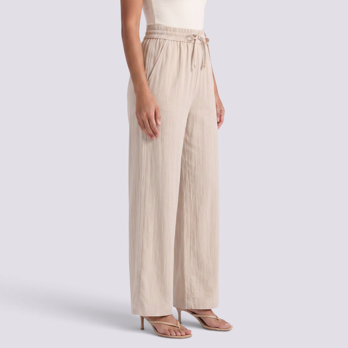 Pantalón Ancho Mujer Cintura Cordón