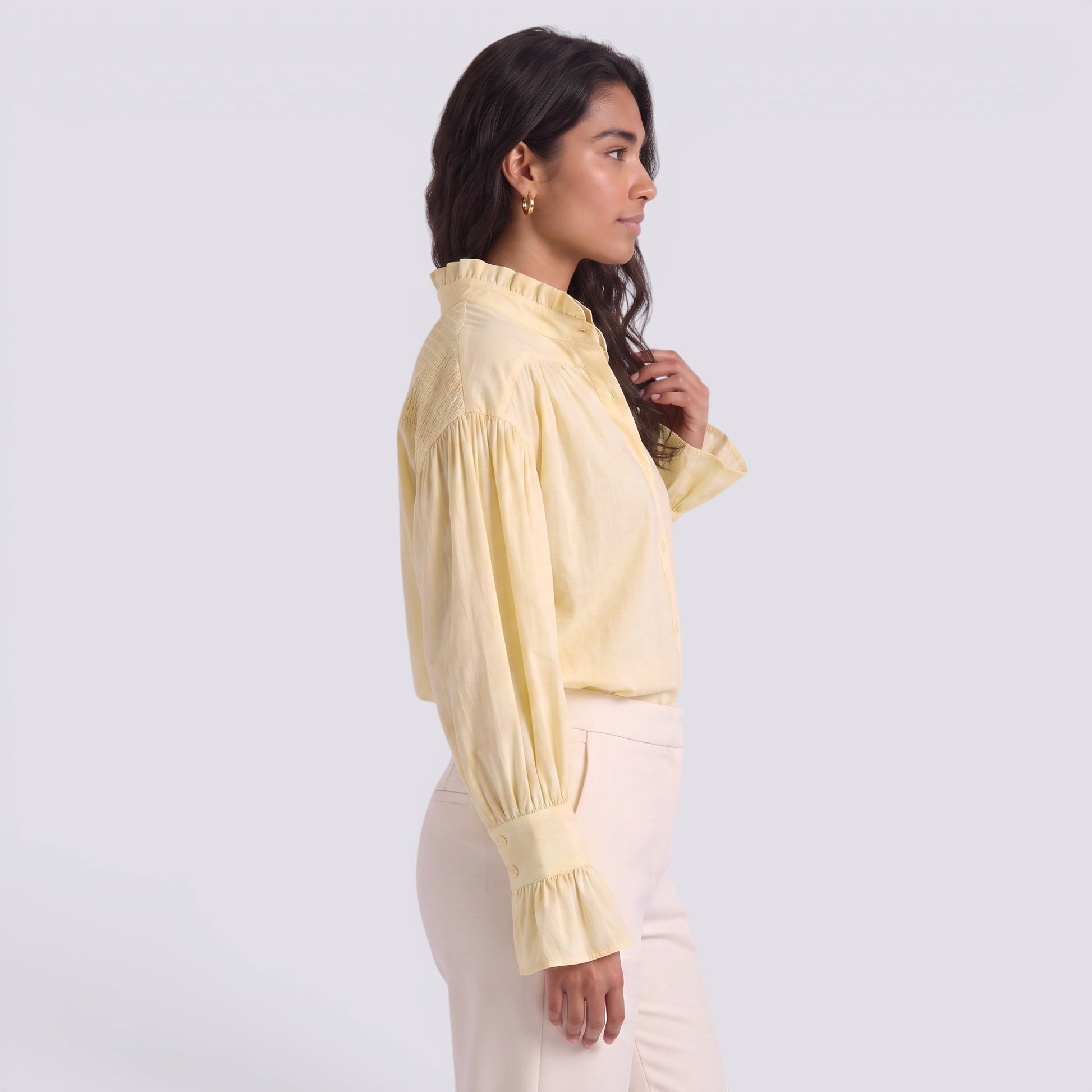 Camisa Mujer Elegante Manga Larga Cuello Solapa