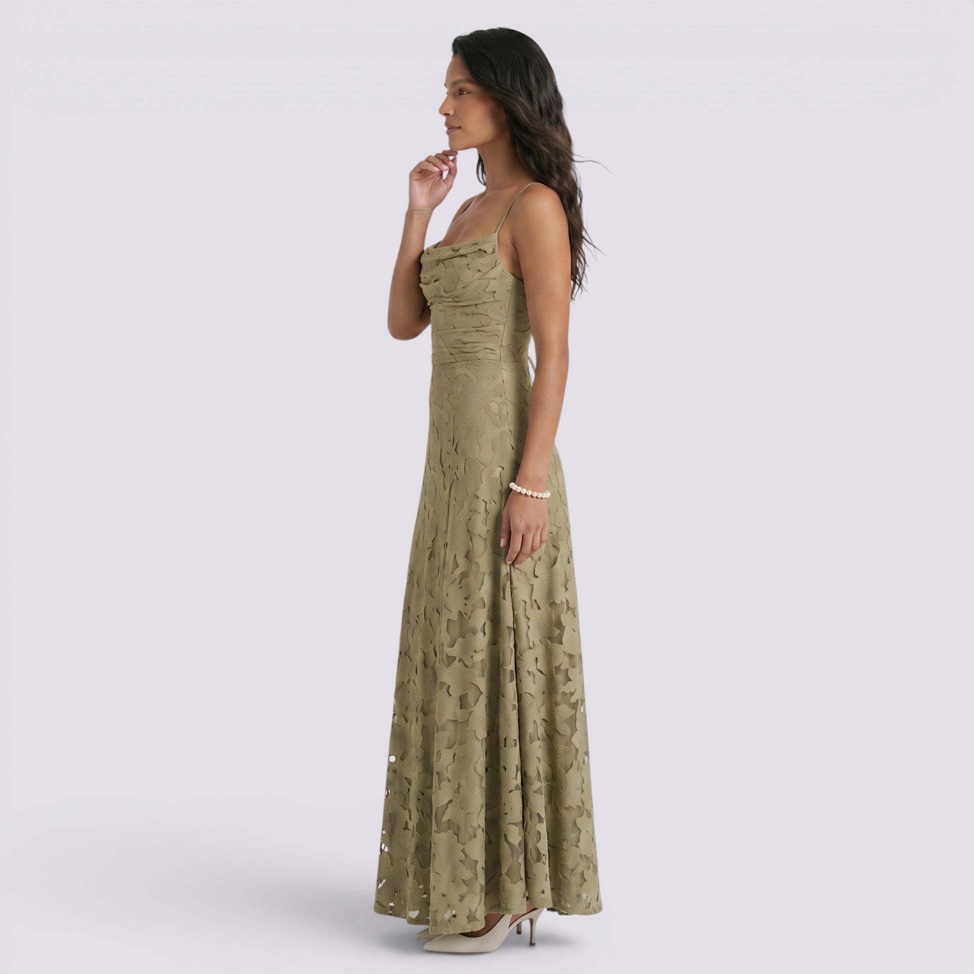 Vestido Largo Mujer Invitada Espalda Descubierta