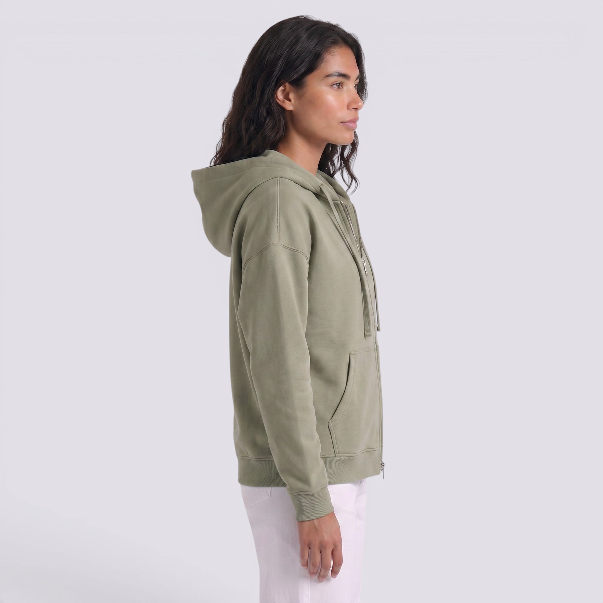 Sudadera Oversize Mujer con Capucha y Cremallera