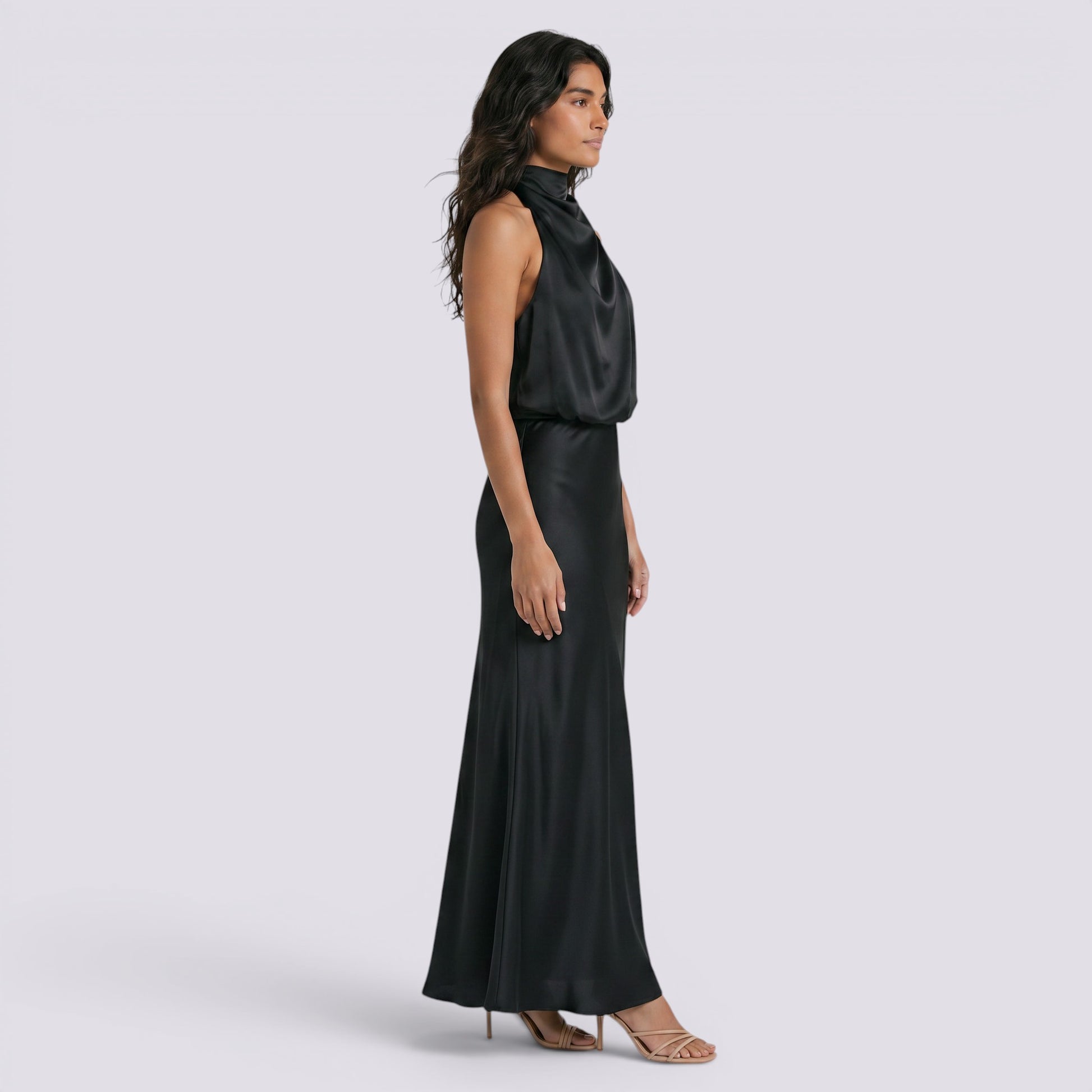 Vestido Largo Mujer Fiesta Satinado